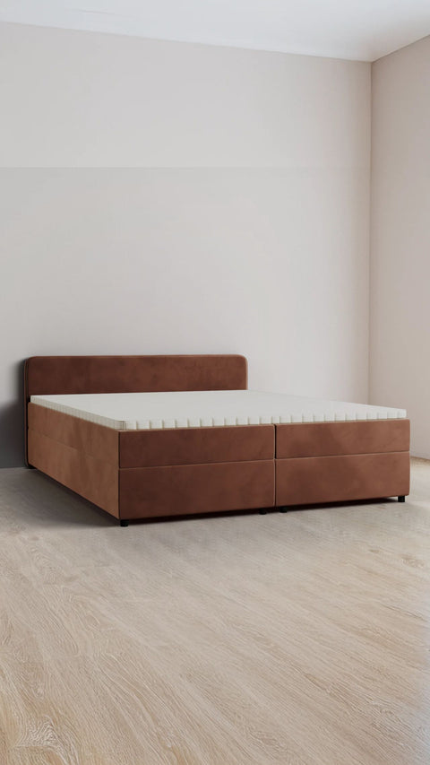 Blush double boxspring bed 200x200 cm