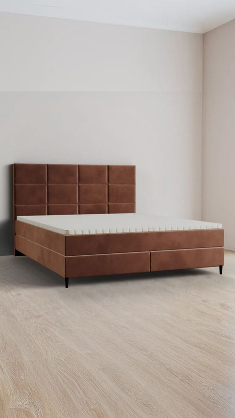 Blush double boxspring bed 200x220 cm