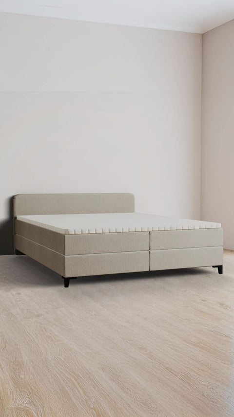 Beige family boxspring bed 280x200 cm