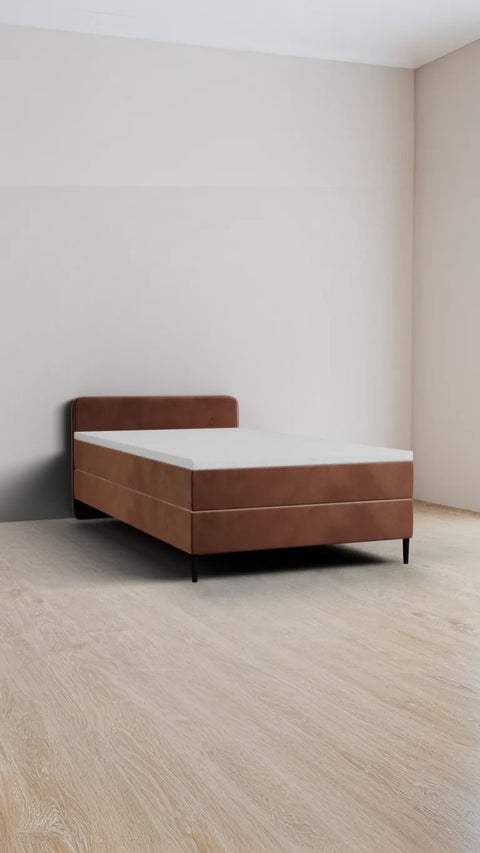 Blush single boxspring bed 90x220 cm