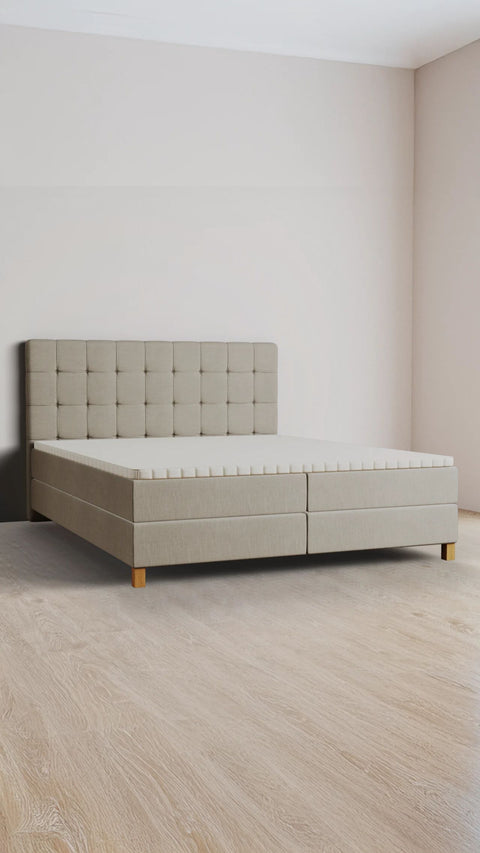 Taupe family boxspring bed 240x220 cm
