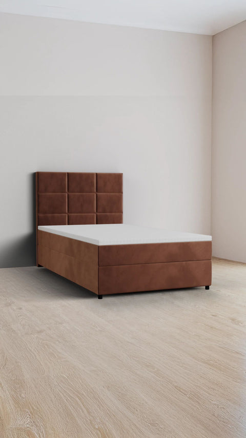 Blush single boxspring bed 90x200 cm