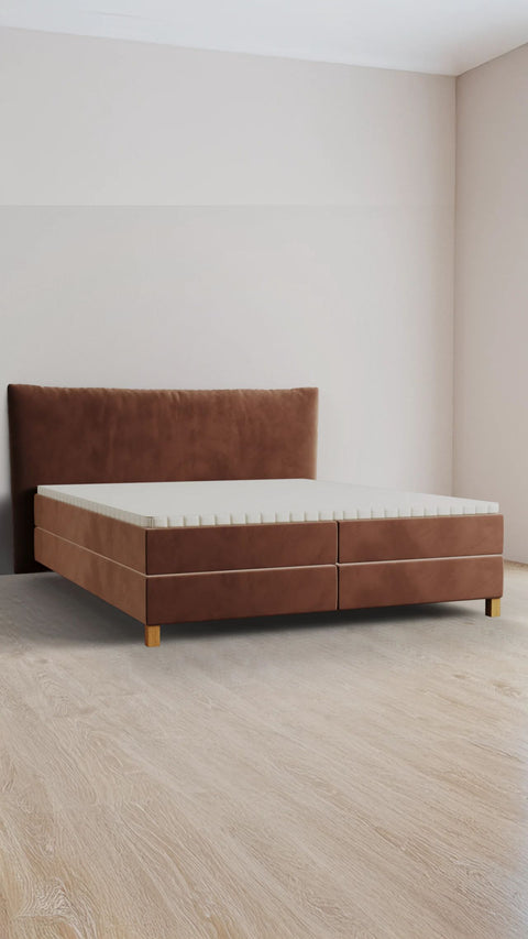 Blush double boxspring bed 180x200 cm